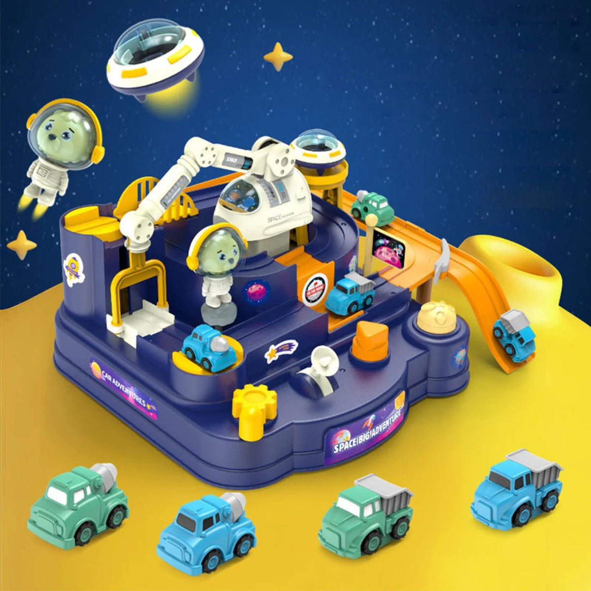 Manual Space Big Adventure Track Set - 2 Assorted Cars