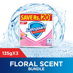 Safeguard Bar Soap Floral Scent 135gm (Bundle of 3)