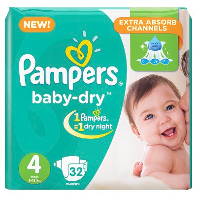 Pampers Diaper Maxi Size 4 32 Pcs (9-18 Kg)
